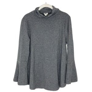 Anthropologie Postmark Metallic Stripe Turtleneck